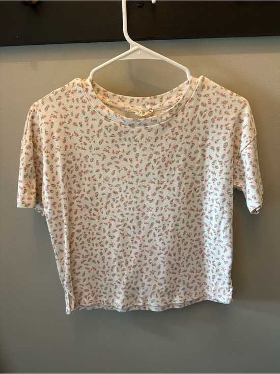 Pink Rose Tops - Pink Rose Women's Cream Floral Short-Sleeve Tee